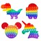 Push Pop Bubble Sensory Fidget Toy Silicone Squeeze It Fidgets Stress Anxiety Relief Popper Toys for Autism ADHD Special Needs Rainbow Multicolor 4 Pack Set: Unicorn Robot Dinosaur Mouse